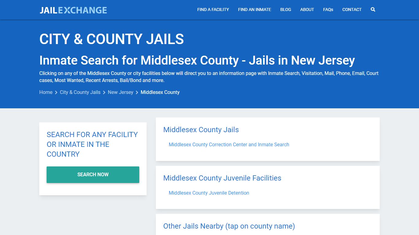 Inmate Search for Middlesex County | Jails in New Jersey - Jail Exchange